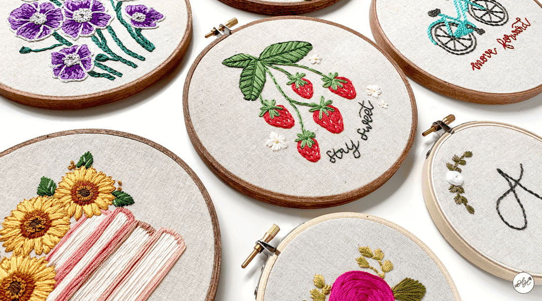 Colorful embroidery hoops 