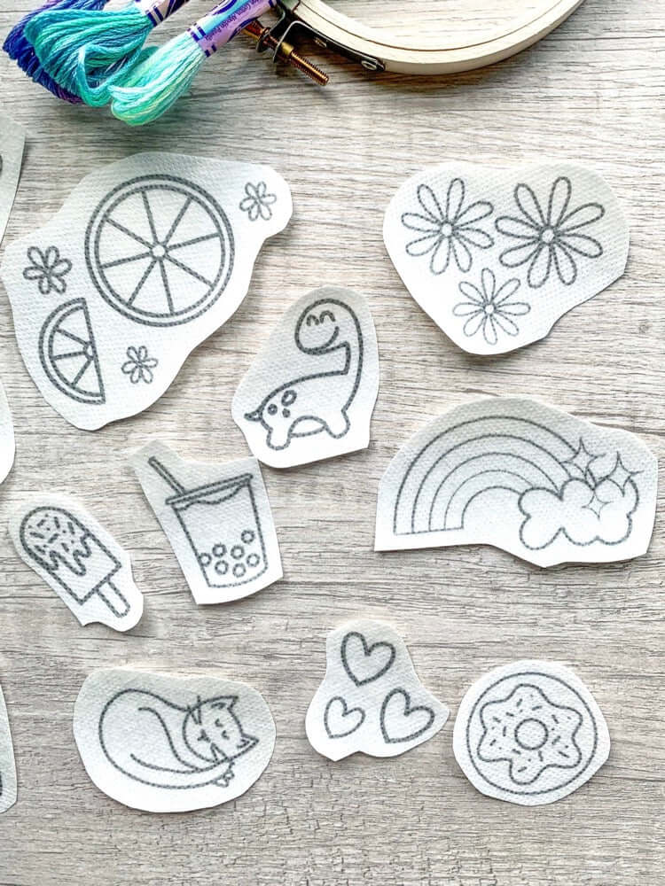 cute water soluble embroidery stickers