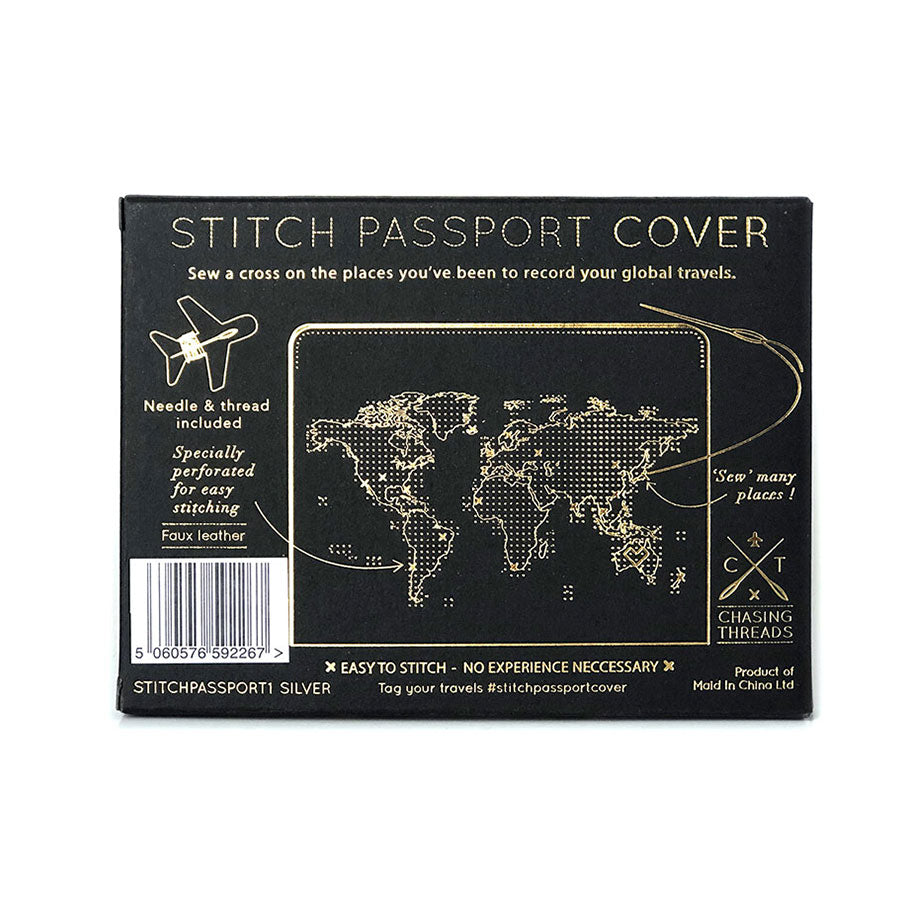 metallic vegan leather cross stitch passport case kit instructions