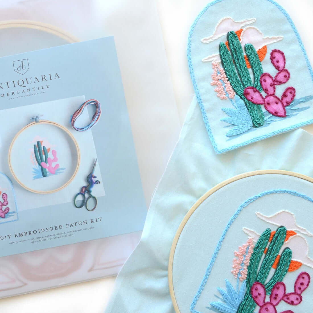 Hand embroider a cactus patch with this DIY kit