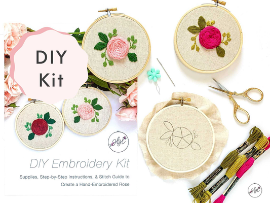 DIY rose embroidery kit for beginners