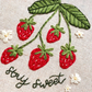 Embroidered red strawberries