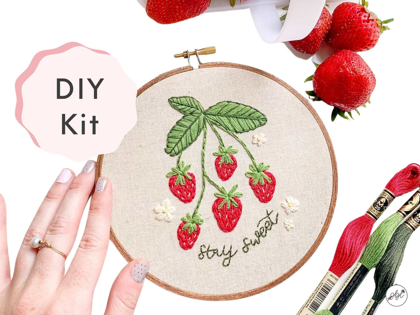 Strawberry Embroidery Kit for beginners