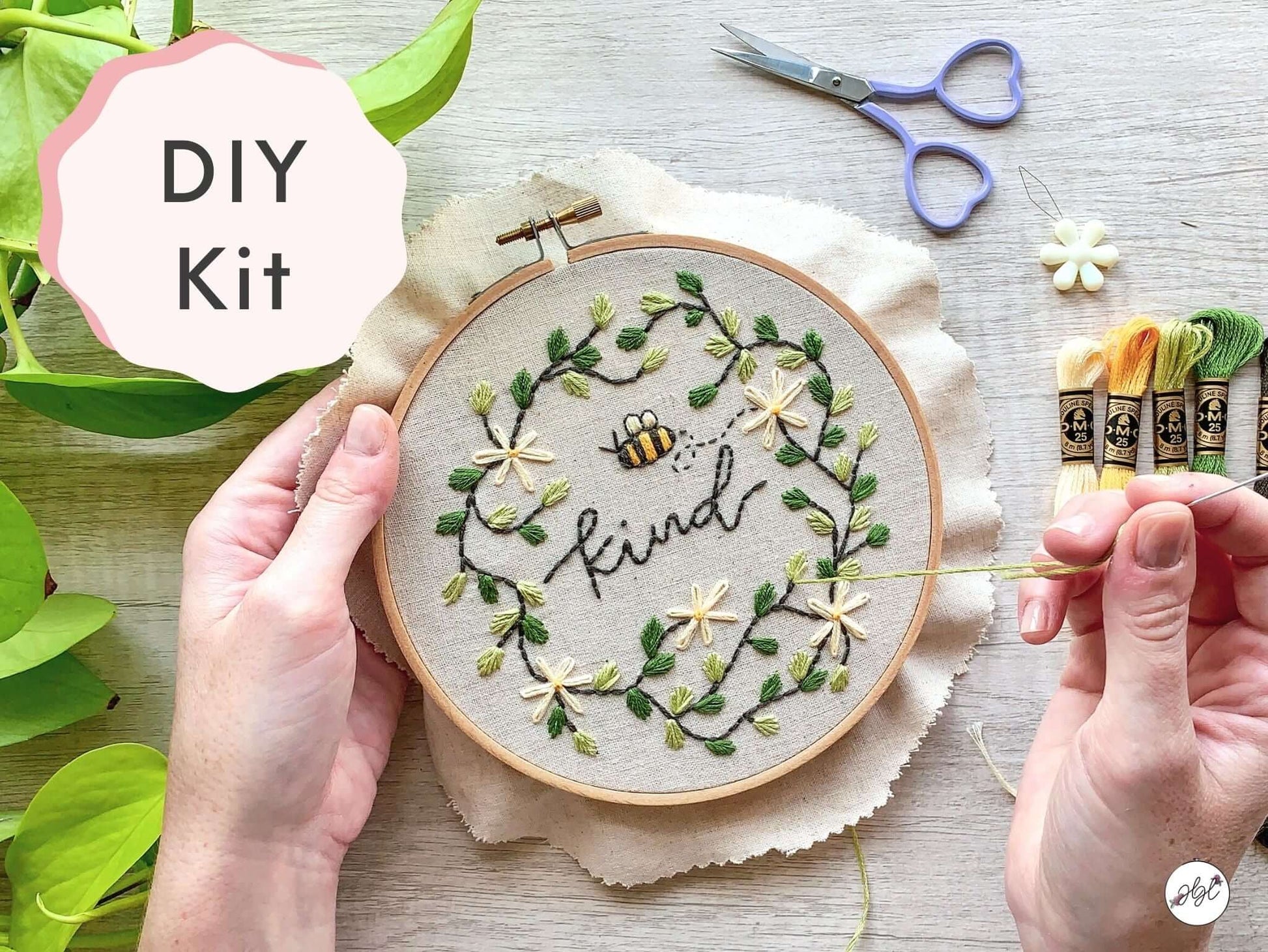 Bee Kind Embroidery Kit for Beginners