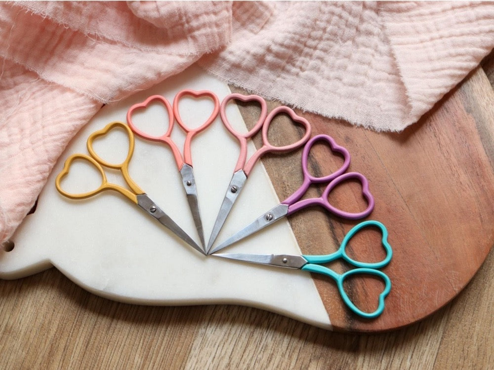 Lise Tailor Heart Embroidery Scissors in Various Colors