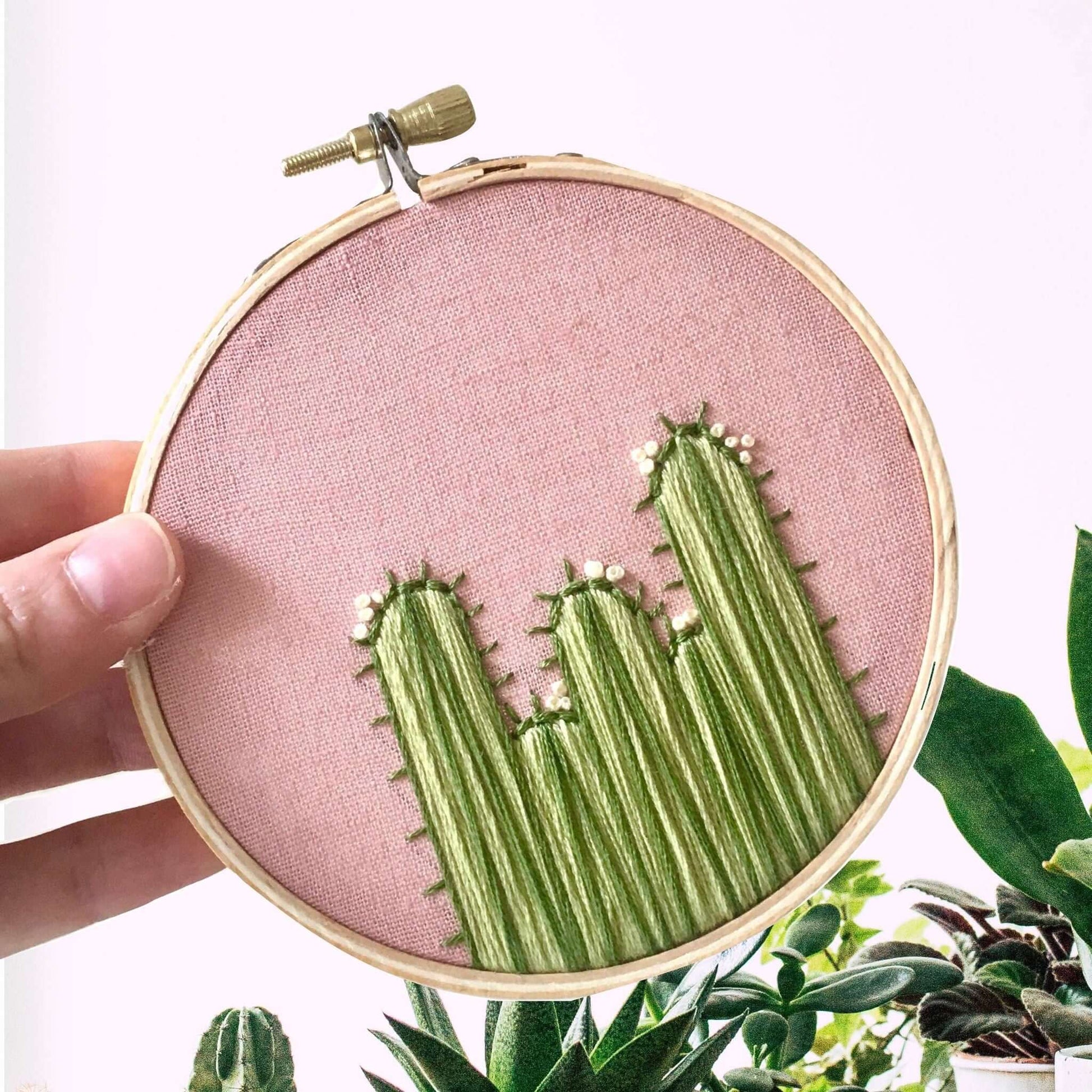 DIY Embroidery Kit Beginner Embroidery Kit Cactus 